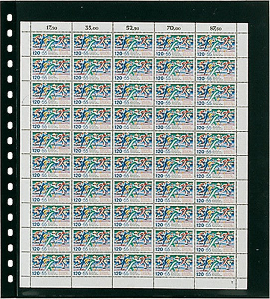 OMNIA-Feuille pour feuillet entier à 1 poche (262 x 305 mm) par page, noire, paquet de 10