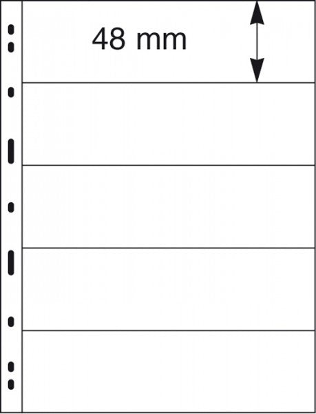 UNIPLATE Feuilles à 5 bandes (48 mm), noires, paquet de 5