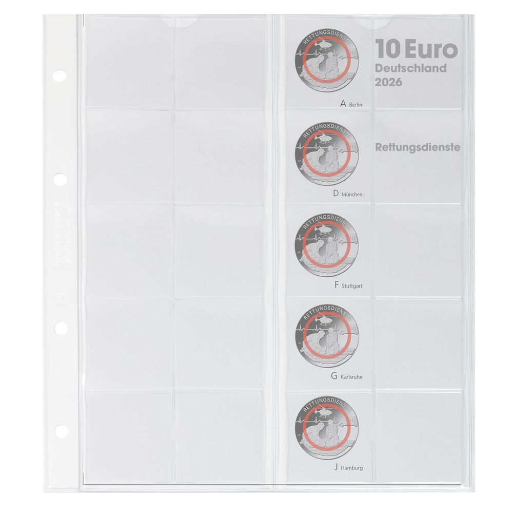 Feuille pré-imprimée karat pour monnaies collection 10 Euro avec anneau polymère: Allemagne 2026