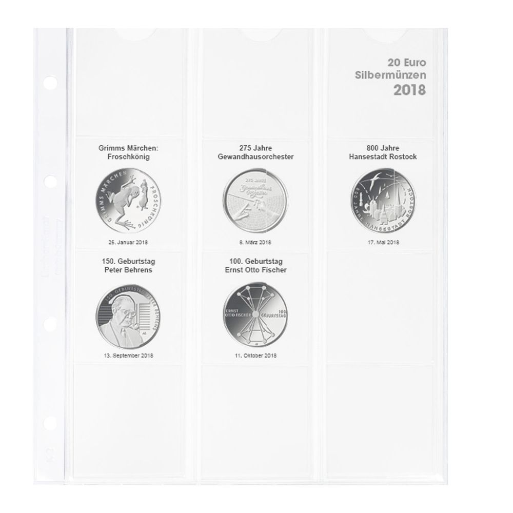 Feuille numismatique pré-imprimée karat 20 Euro-Argent - Allemagne 2018