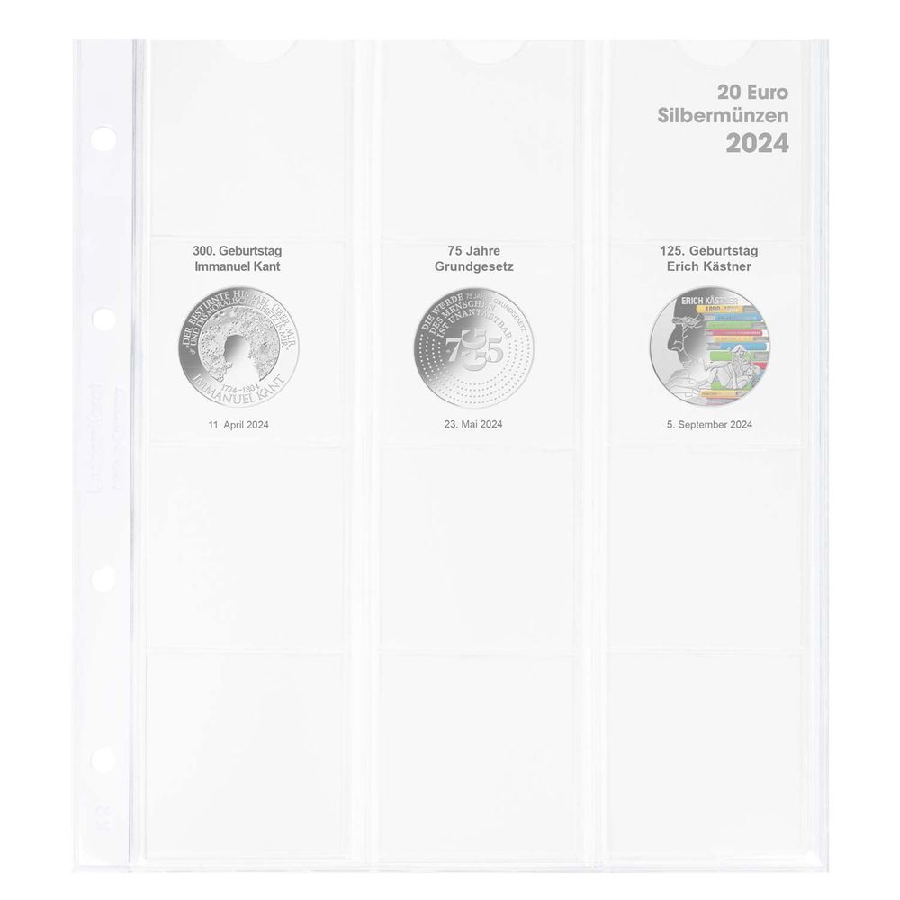 Feuille numismatique pré-imprimée karat 20 Euro-Argent - Allemagne 2024