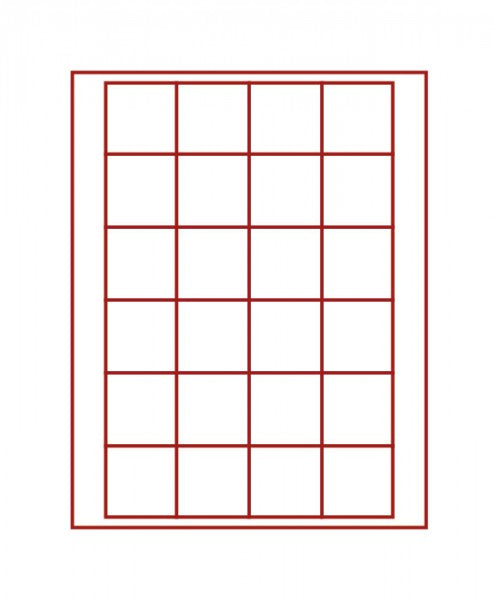 Box monnaies STANDARD à 24 alvéoles carrés pour monnaies/capsules jusqu'à Ø 42 mm