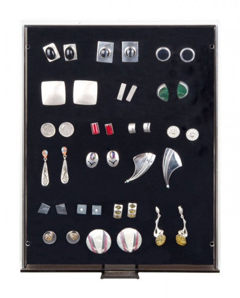 Box pour collectionneurs FUMÉ avec plateau mousse noir pour PINs / Médailles / Insignes