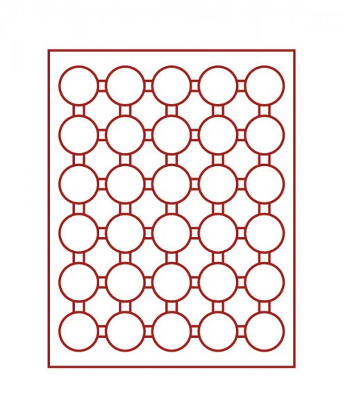 Box monnaies FUMÉ à 30 alvéoles ronds pour capsules Ø ext. 39,5 mm, par ex. pour 35 Euro-/20 Euro-/10 Euro-Argent Allemagne sous capsules LINDNER