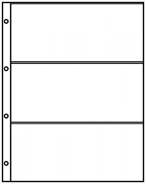 Feuilles de classement A4 transparentes à 3 poches (220 x 97 mm), paquet de 10