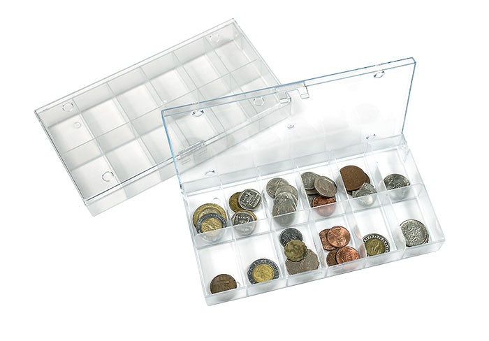Box de collection transparent, à 12 compartiments fixes 31x48 mm – l’unité – l’unité
