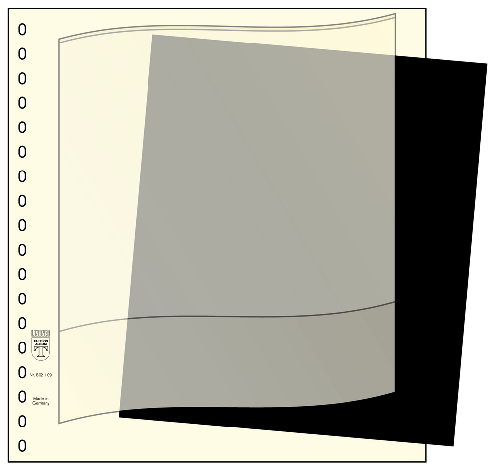 Feuilles intercalaires pour descriptif, Format 249 x 215 mm, paquet de 100 – Noires