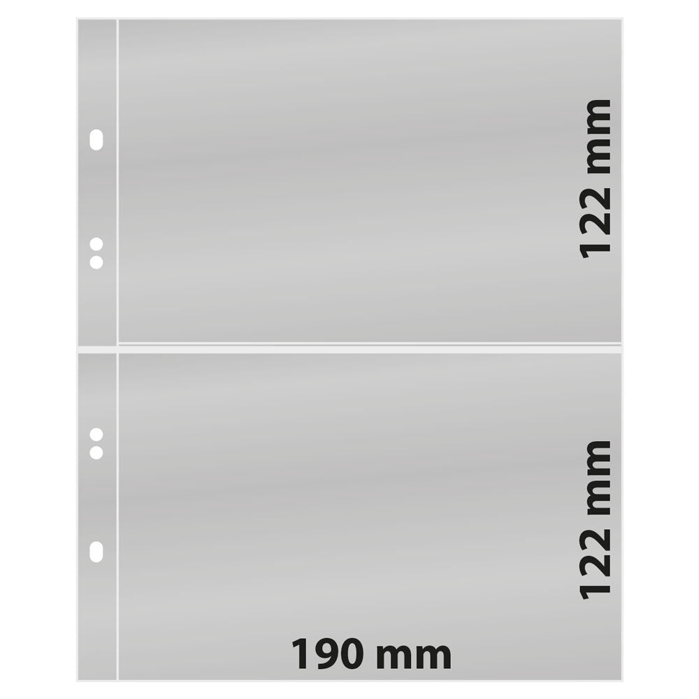 Feuilles Multi collect à 2 bandes (122 mm), transparentes - paquet de 10