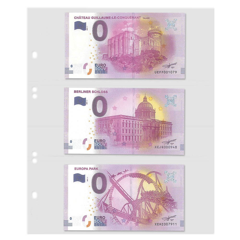 Feuilles Multi collect à 3 bandes (77 mm) , transparentes - paquet de 10