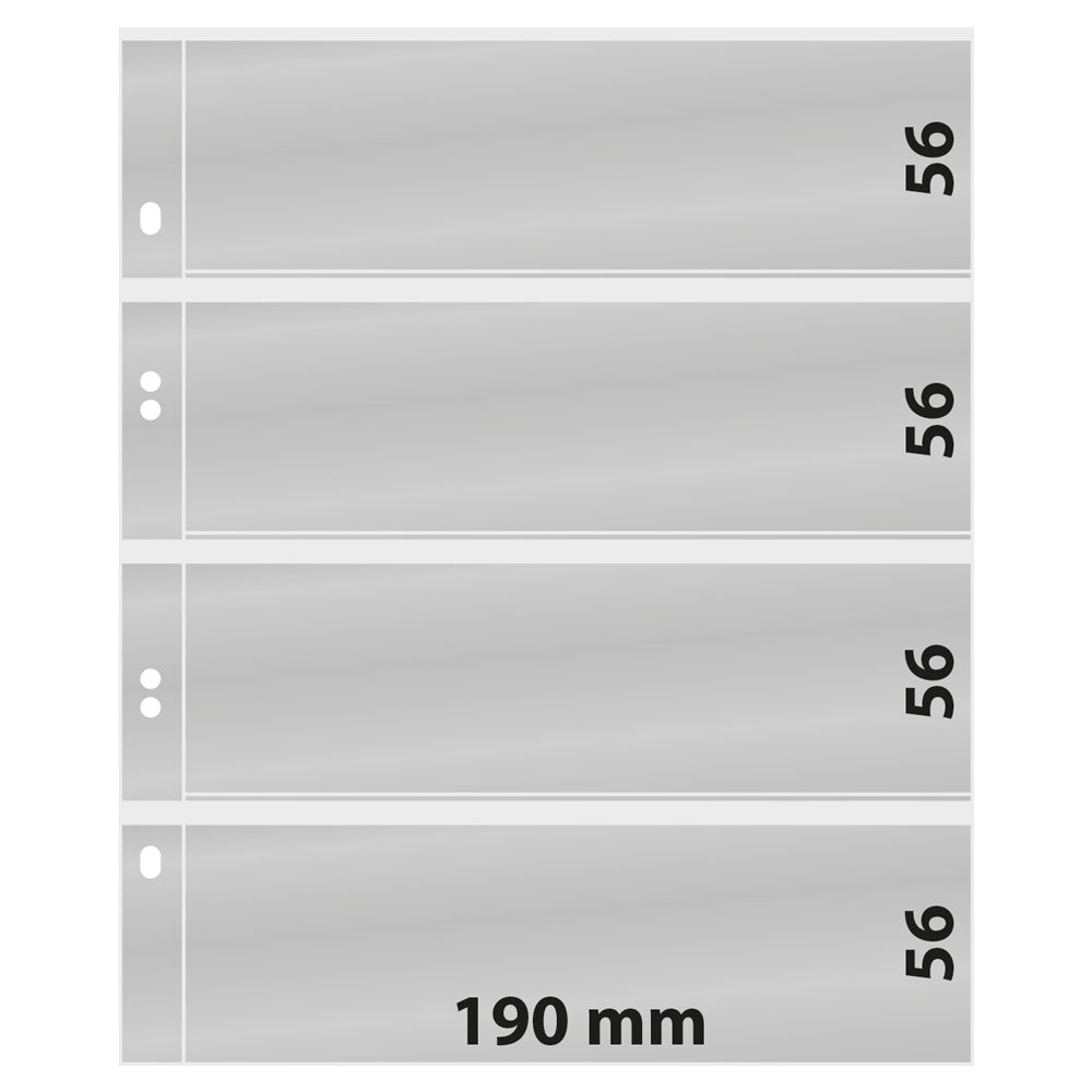 Feuilles Multi collect à 4 bandes (56 mm), transparentes - paquet de 10
