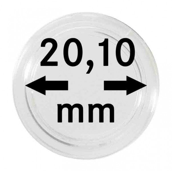 Capsules monnaies Ø intérieur 20,1 mm, hauteur intérieure 4,5 mm, paquet de 10