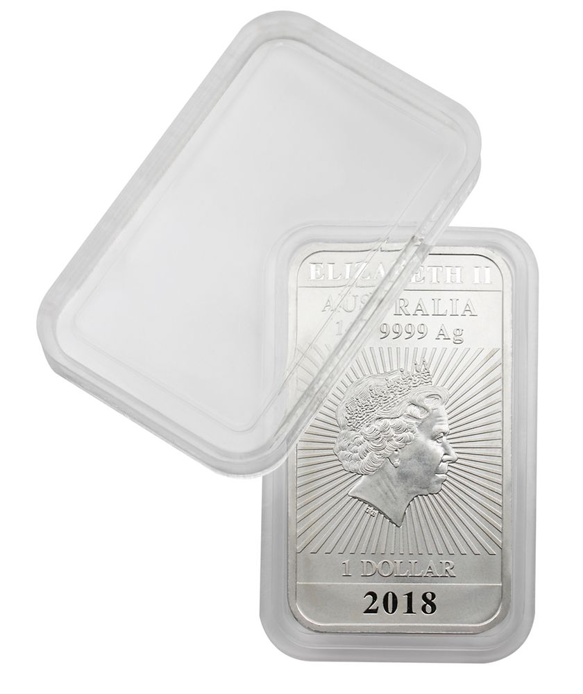 Capsules monnaies rectangulaires dimensions intérieures 27 x 47 mm, paquet de 10, par ex. pour 1 Oz. Australie lingots (Argent)