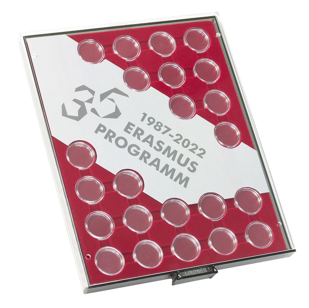 Box monnaies FUMÉ, 2 Euro "35 Ans Programme Erasmus", avec capsules numismatiques