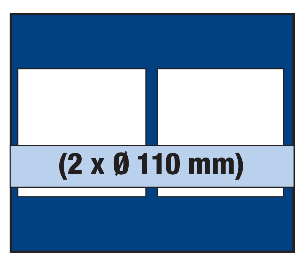 Tableau pour 2 grandes pièces médailles jusqu'à 110mm Ø