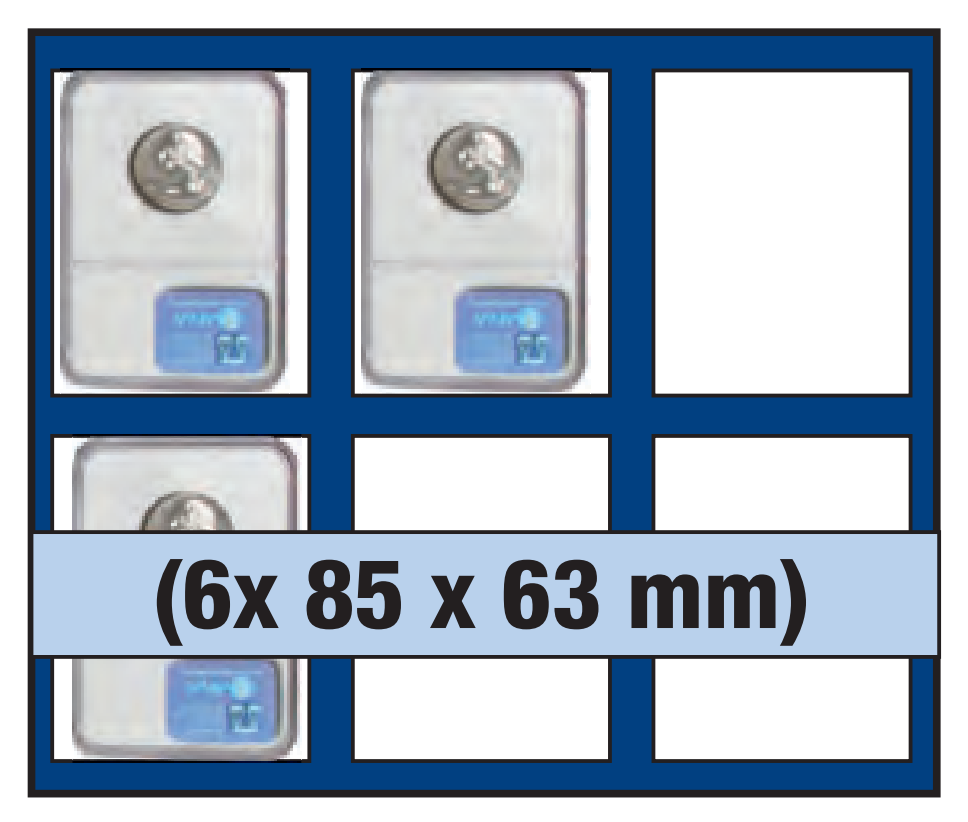 Tableau pour 6 plaques de 85 x 63 mm