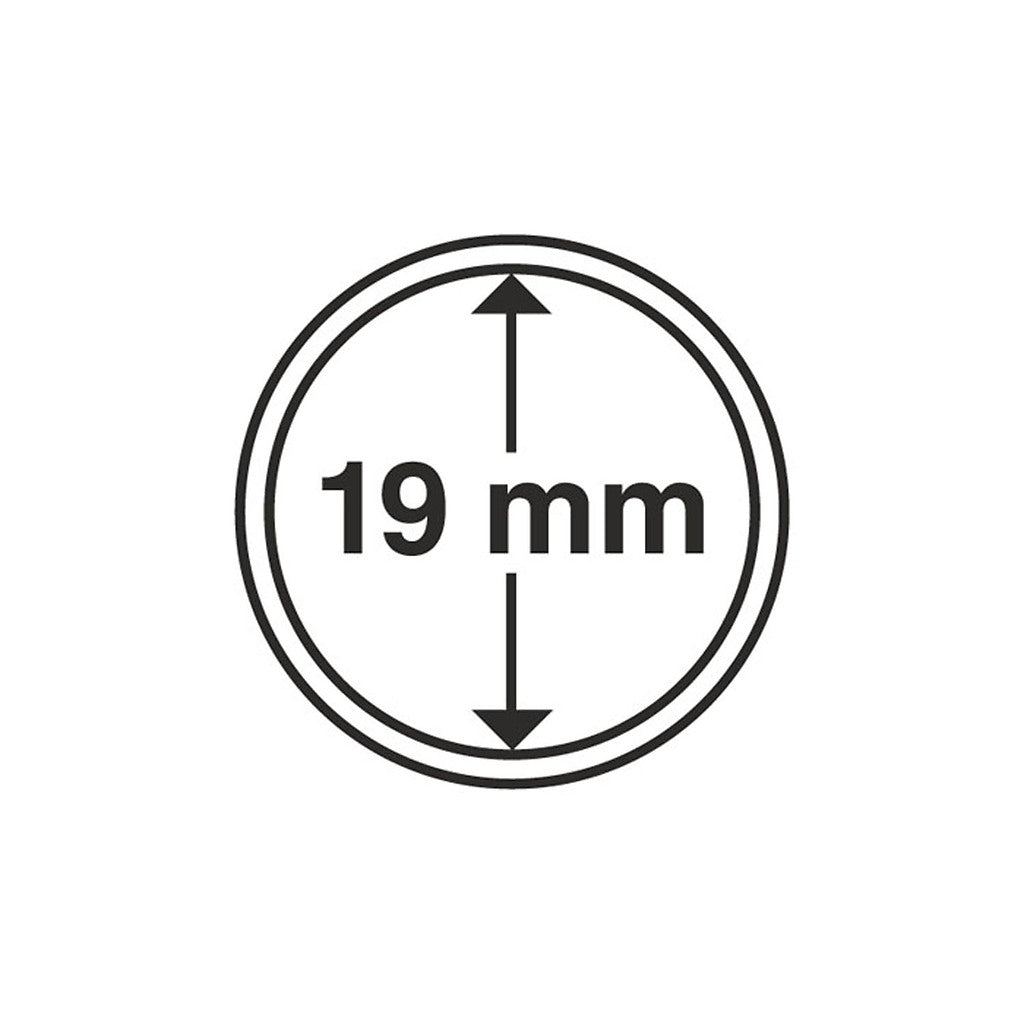 Capsules pour pièces de monnaie diamètre intérieur 19 mm