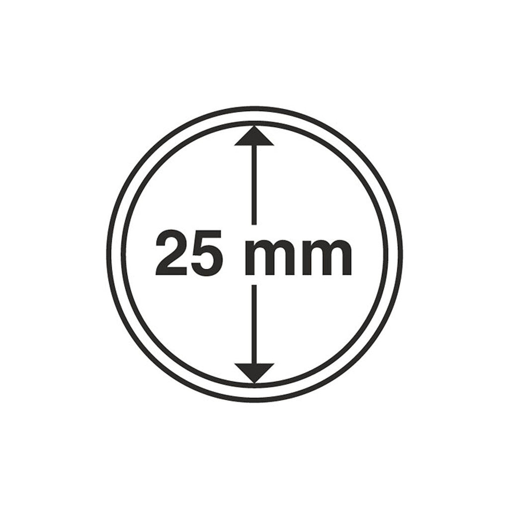 Capsules pour pièces de monnaie diamètre intérieur 25 mm