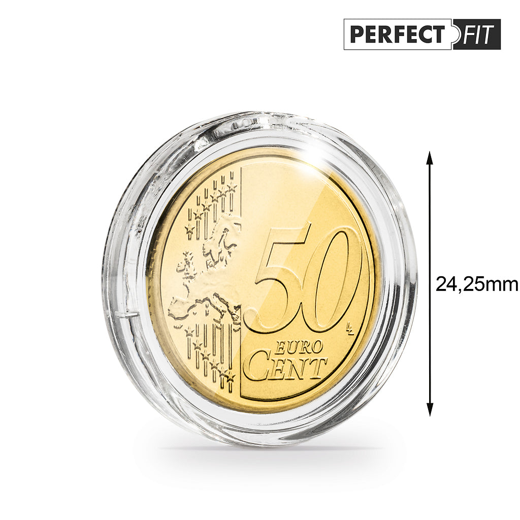 Capsules Ultra Perfect Fit pour 50 Euro-Cent (24,25 mm), paquet de 10