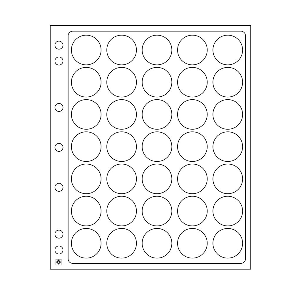 Feuilles en plastique Encap pour 35 capsules avec un diamètre de l'intérieur de 28 à 30mm