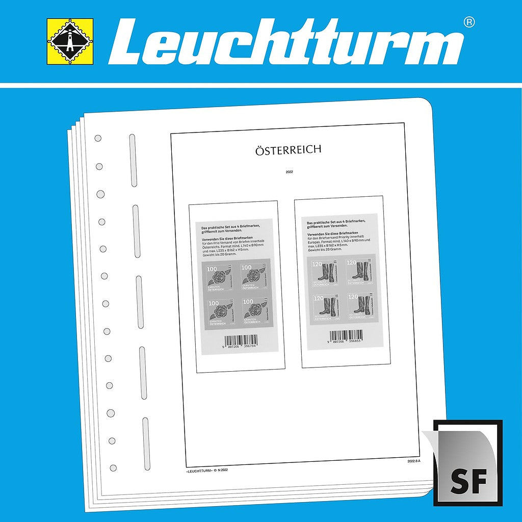 Leuchtturm feuilles complémentaires SF Autriche carnet de timbres 2023