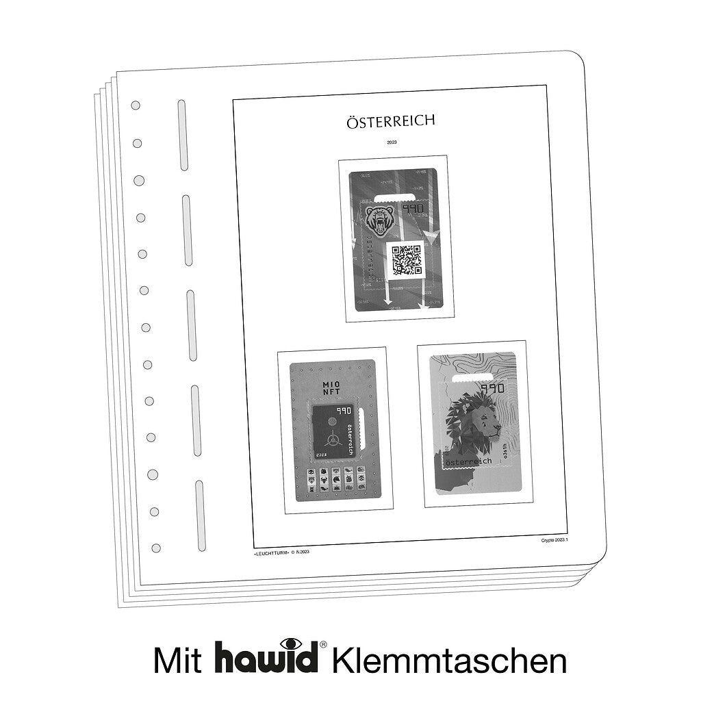 Leuchtturm feuilles complémentaires SF Autriche CRYPTO-timbr 2024