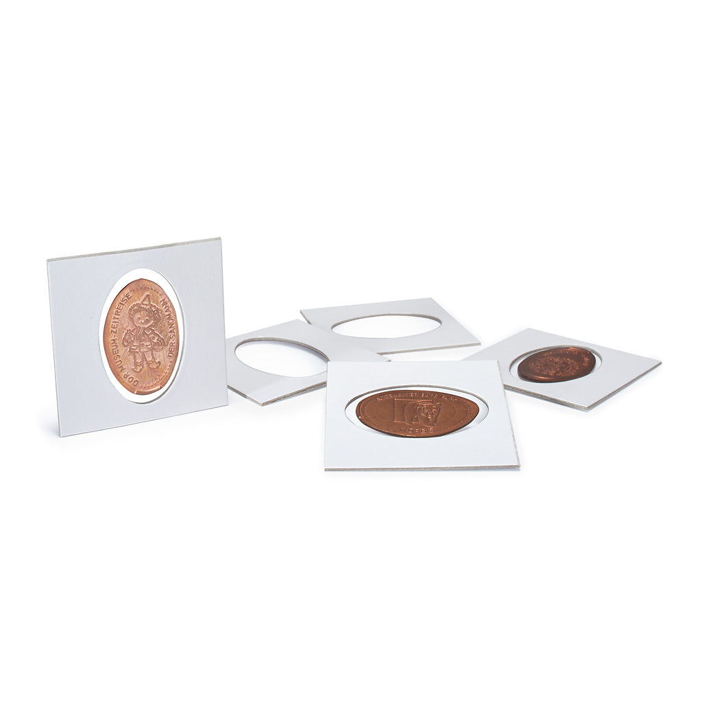 Matrix etuis carton , blanc,Pressed Pennies, autocol lants, paquet de 25