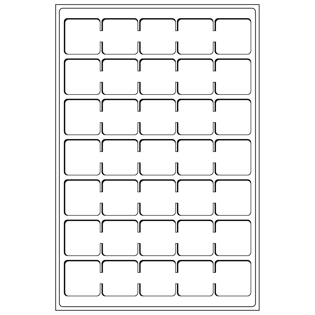 Plateau pour 35 pièces de monnaie jusqu’à 38 mm Ø, bleu, paquet de 2