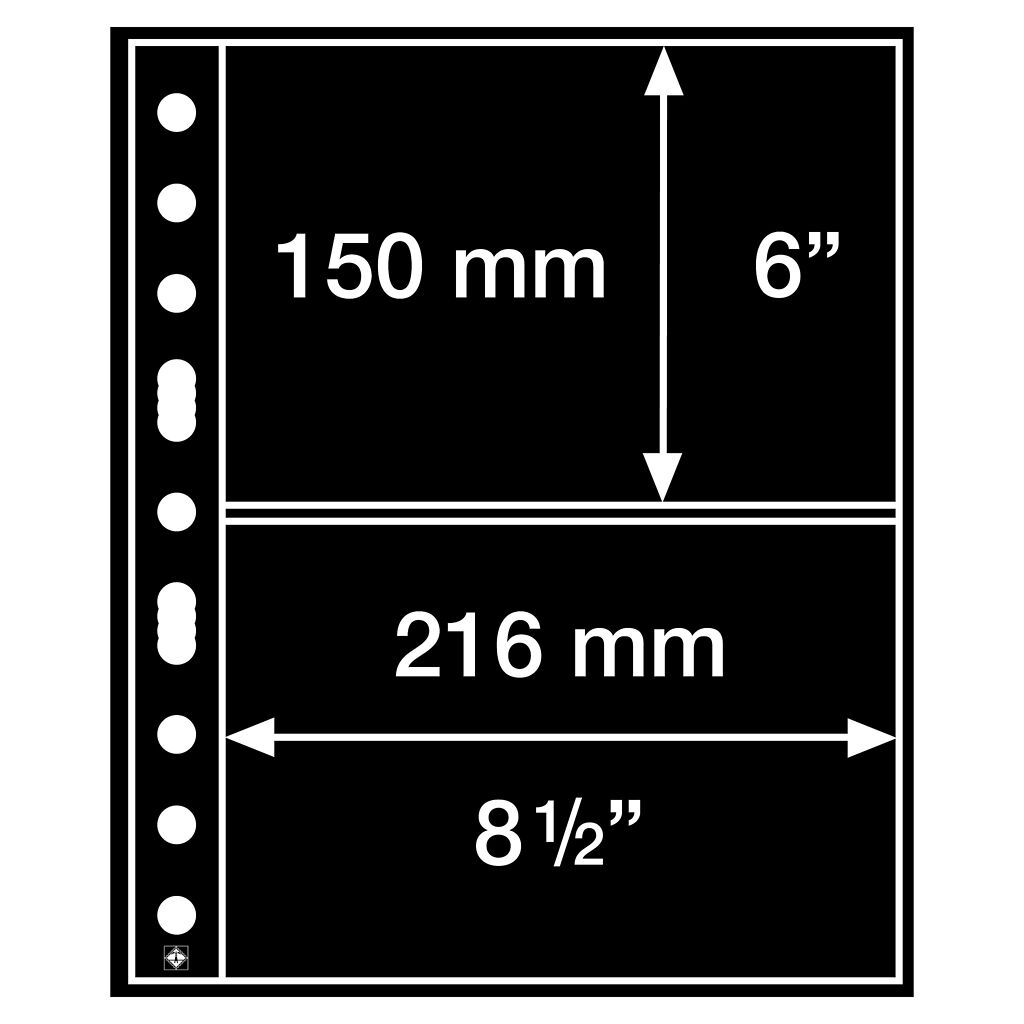 Pochettes plastiques Grande, avec 2 Bandes horizontales – Noir