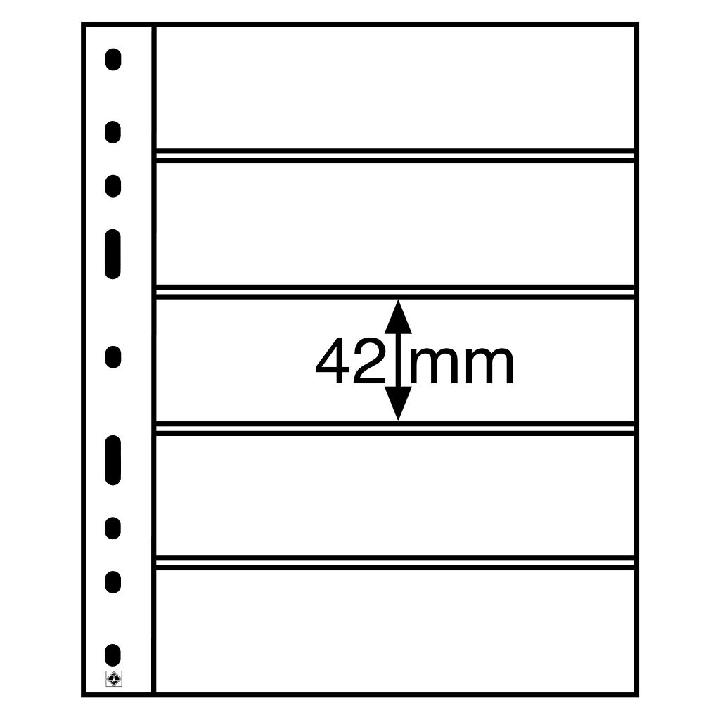 Pochettes plastiques OPTIMA, 5 compartiments – Transparent