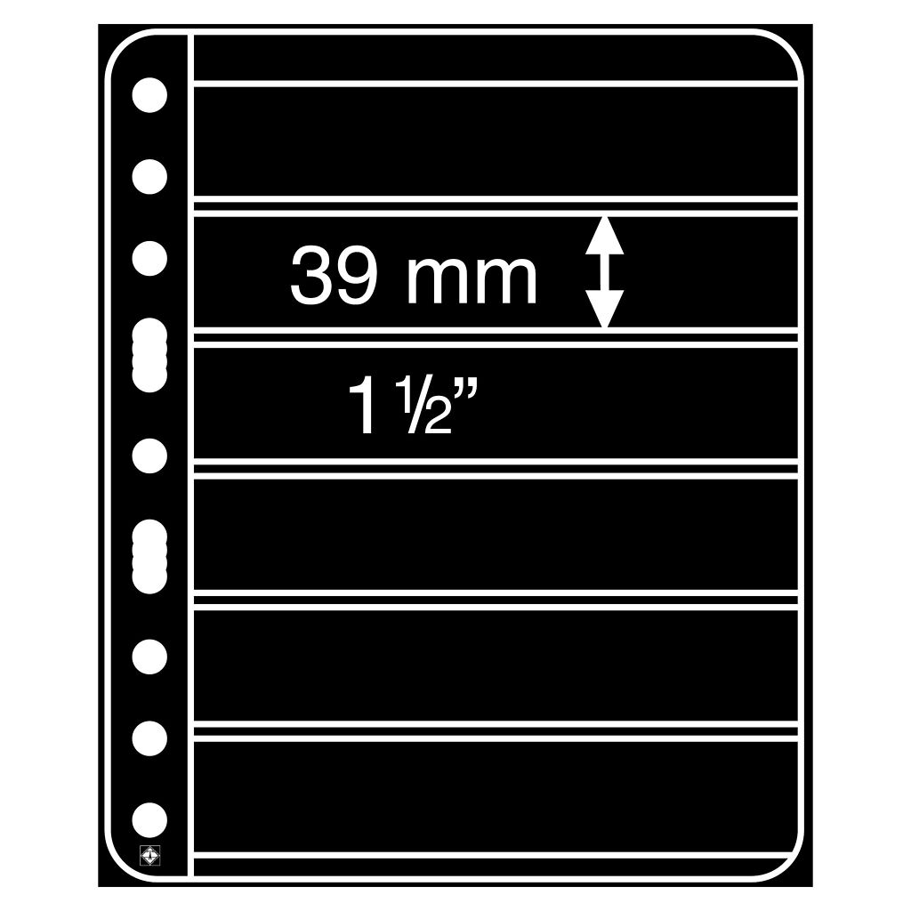 Pochettes plastiques Vario Plus, extra rigides, 6 Compartiments, noir
