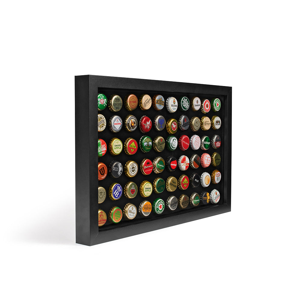 Vitrine Finestra P60 pour 60 plaques de muselets/capsules de bière, noire
