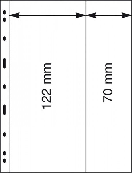UNIPLATE Feuilles à 2 bandes verticales (122 mm et 70 mm), paquet de 5