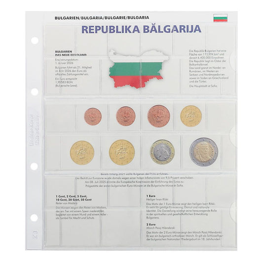 Feuille pré-imprimée karat pour séries EURO courantes-NOUVEAUX PAYS EURO: Bulgarie