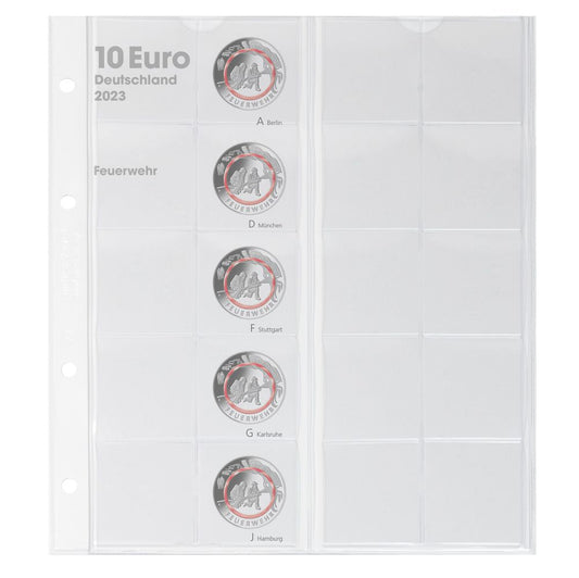 Feuille pré-imprimée karat pour monnaies collection 10 Euro avec anneau polymère: Allemagne 2023