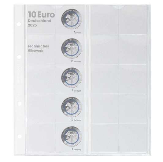 Feuille pré-imprimée karat pour monnaies collection 10 Euro avec anneau polymère: Allemagne 2025