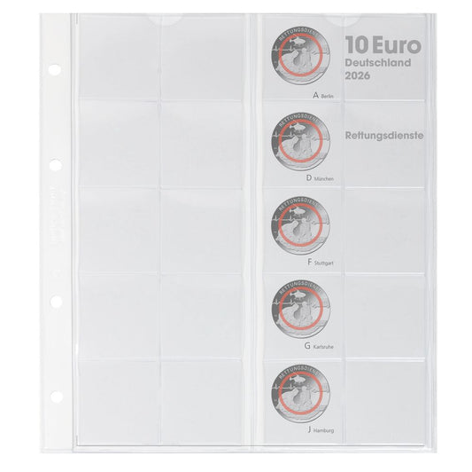 Feuille pré-imprimée karat pour monnaies collection 10 Euro avec anneau polymère: Allemagne 2026