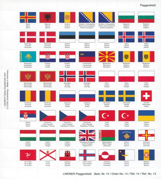 Feuille drapeaux perforée en couleurs