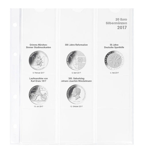 Feuille numismatique pré-imprimée karat 20 Euro-Argent - Allemagne 2017