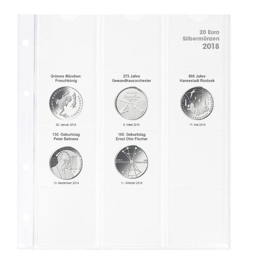 Feuille numismatique pré-imprimée karat 20 Euro-Argent - Allemagne 2018