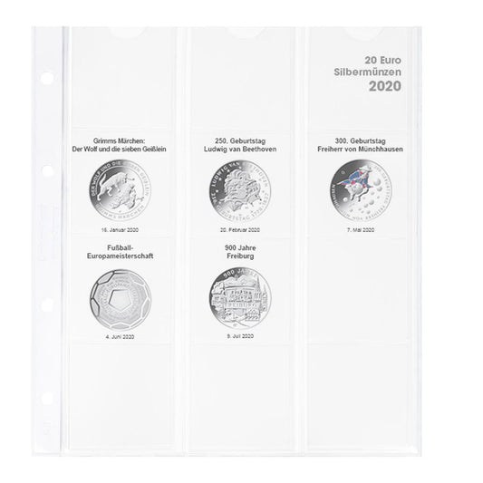 Feuille numismatique pré-imprimée karat 20 Euro-Argent - Allemagne 2020