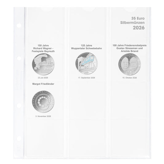 Feuille numismatique pré-imprimée karat 35 Euro-Argent - Allemagne 2026
