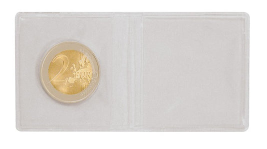 Étuis numismatiques doubles en pvc, à plier, pour monnaies jusqu'à Ø 40 mm, paquet de 100
