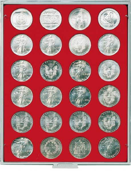 Box monnaies STANDARD à 24 alvéoles ronds pour monnaies Ø 41 mm