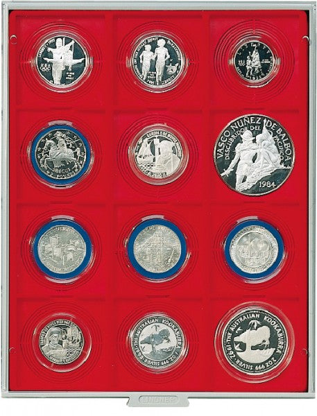 Box monnaies STANDARD à 12 alvéoles carrés pour Inletts-Box monnaies LINDNER 68x68 mm