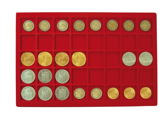 Plateau pour 40 monnaies jusqu'à 34 mm Ø