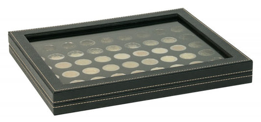 Coffret numismatique NERA M PLUS avec plateau à 54 alvéoles ronds pour monnaies de Ø 25,75 mm, par ex. pour 2 Euro