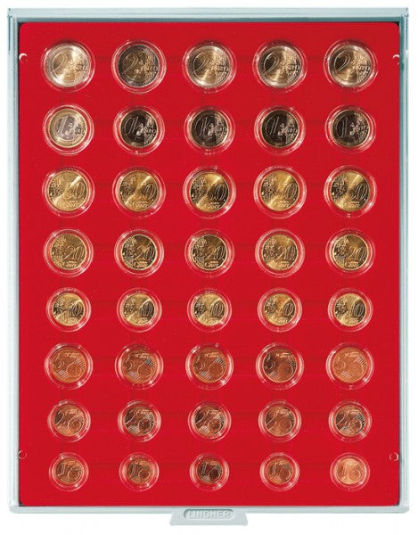 Box monnaies STANDARD pour 5 séries Euro courantes sous capsules LINDNER