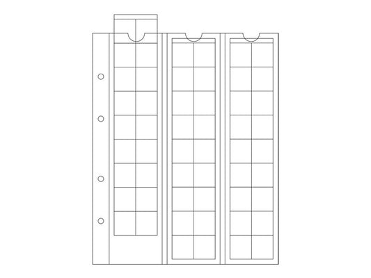 feuilles Numismatiques Optima, pour 54 pièces de monnaie jusqu'à 20 mm Ø, transparent