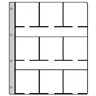 HARTBERGER Feuilles numismatiques à 9 cases pour 9 étuis numismatiques 67 x 67 mm – SUPER – paquet de 10 (GM 9) – SUPER