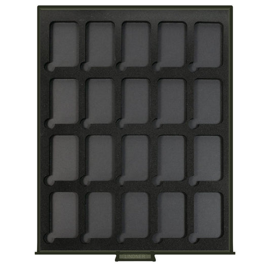 Box monnaies FUMÉ VELOURS BLACK pour 20 capsules numismatiques rectangulaires S22552747P